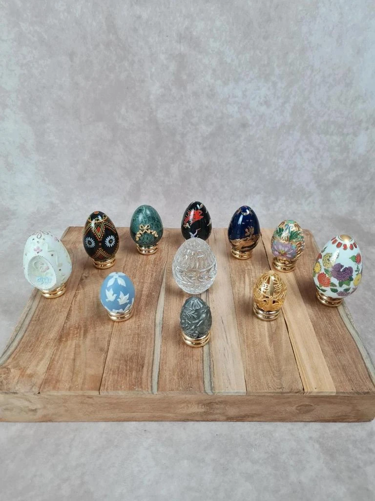 🥚 Ovo decorativo cloisonné dourado – 88fm vintage – photo 5